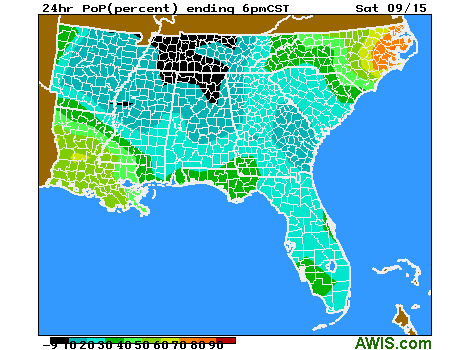 Image of Saturday wind chart